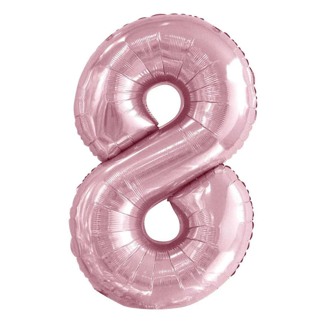 Number 8 Flamingo Pink Foil Balloon-86cm