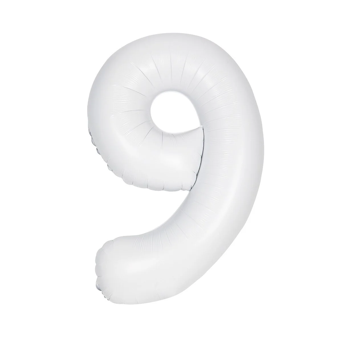 Number 9 White Matte Giant Foil Balloon-86cm