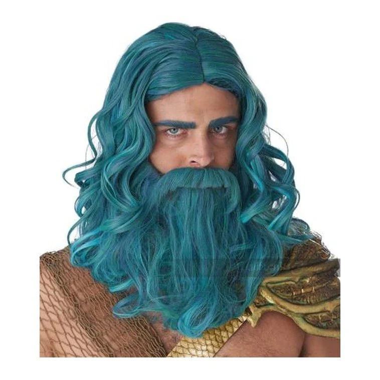 Ocean King Wig And Beard Set