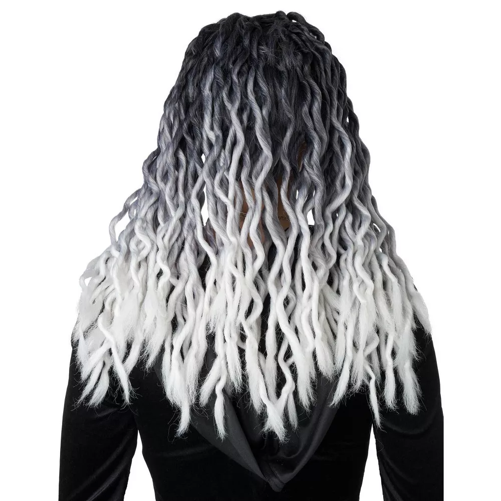 Ombre Black and Grey Crinkle Dreads Wig - Image 2