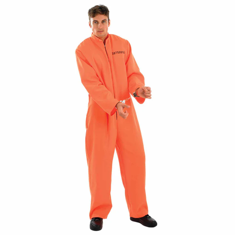 Orange Prisoner Costume Adult Convict Costume