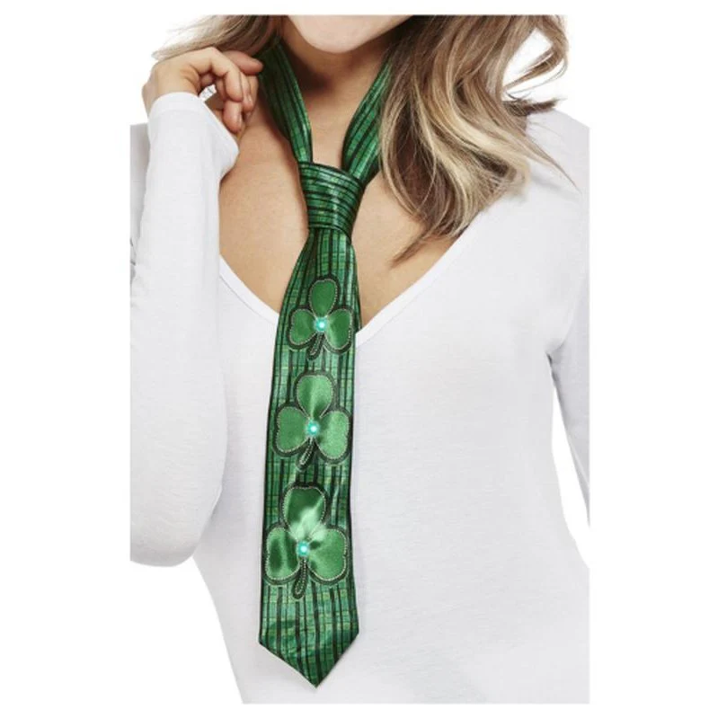 Paddy's Day Light Up Shamrock Tie