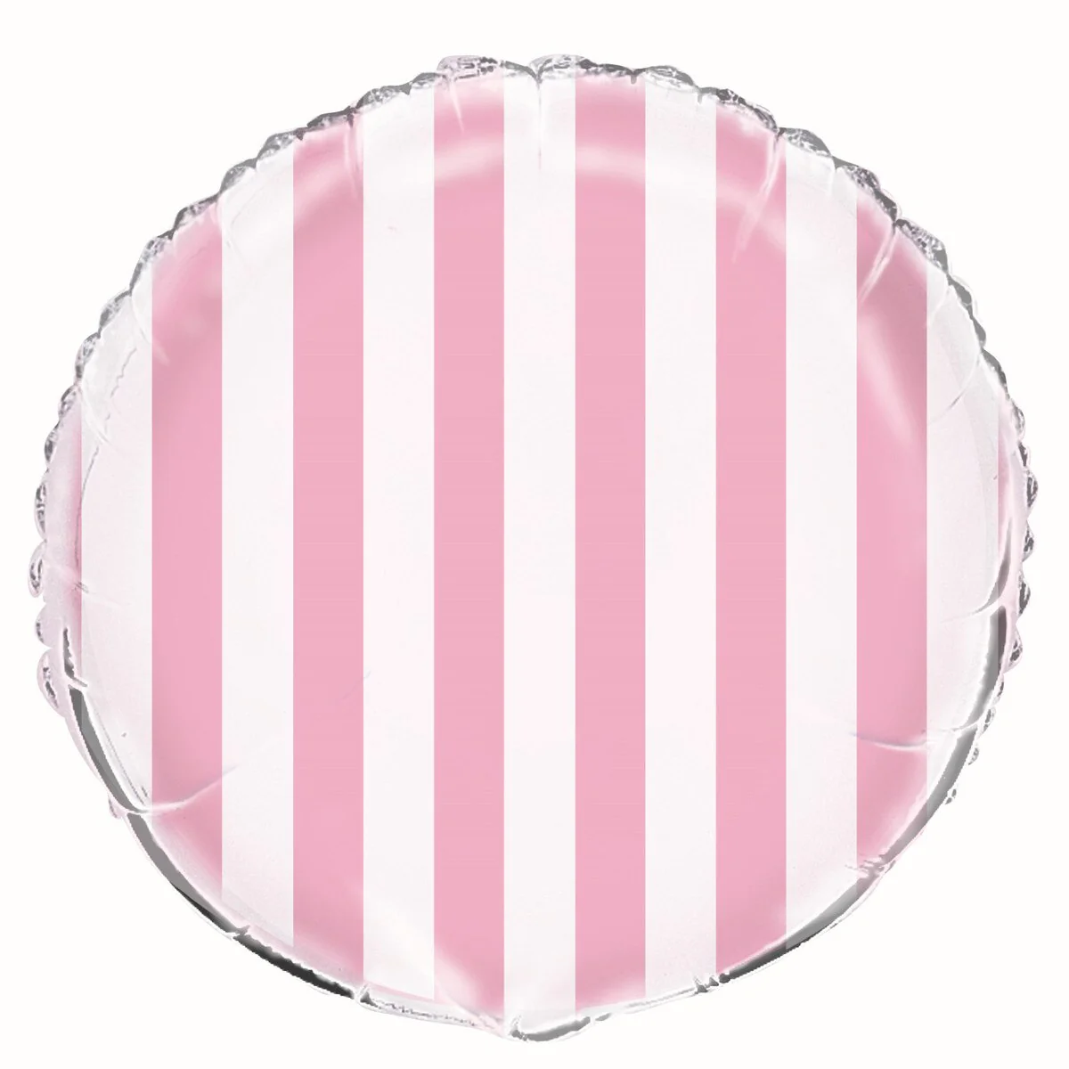 Pastel Pink Striped Round Foil Balloon 45cm