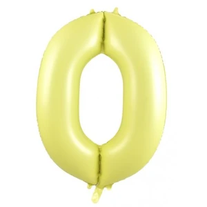 Pastel Yellow Number 0 Foil Balloon - 86cm
