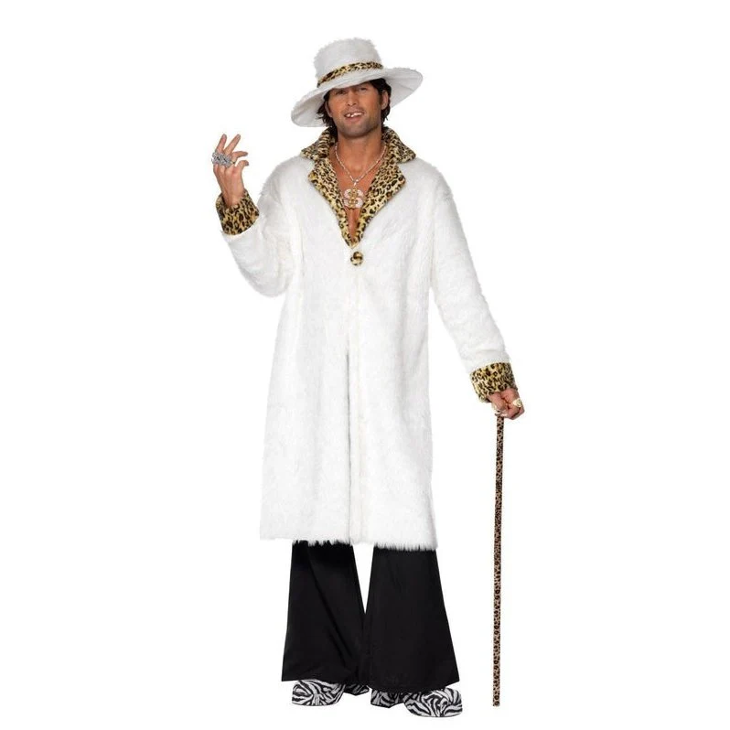 Pimp Costume, White And Leopard Skin - Image 2