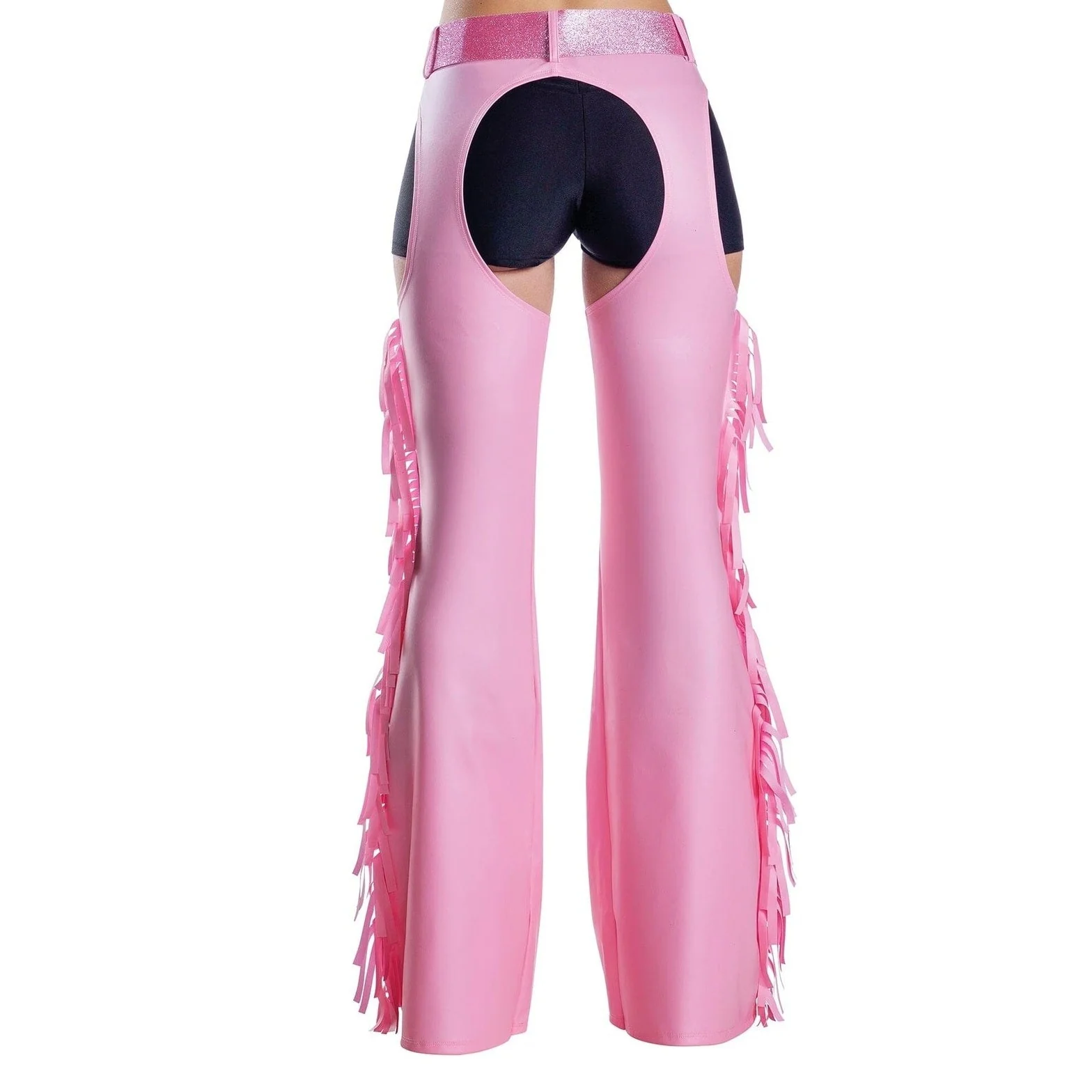 Pink Fringe Chaps with Glitter Belt, Adult - Image 2