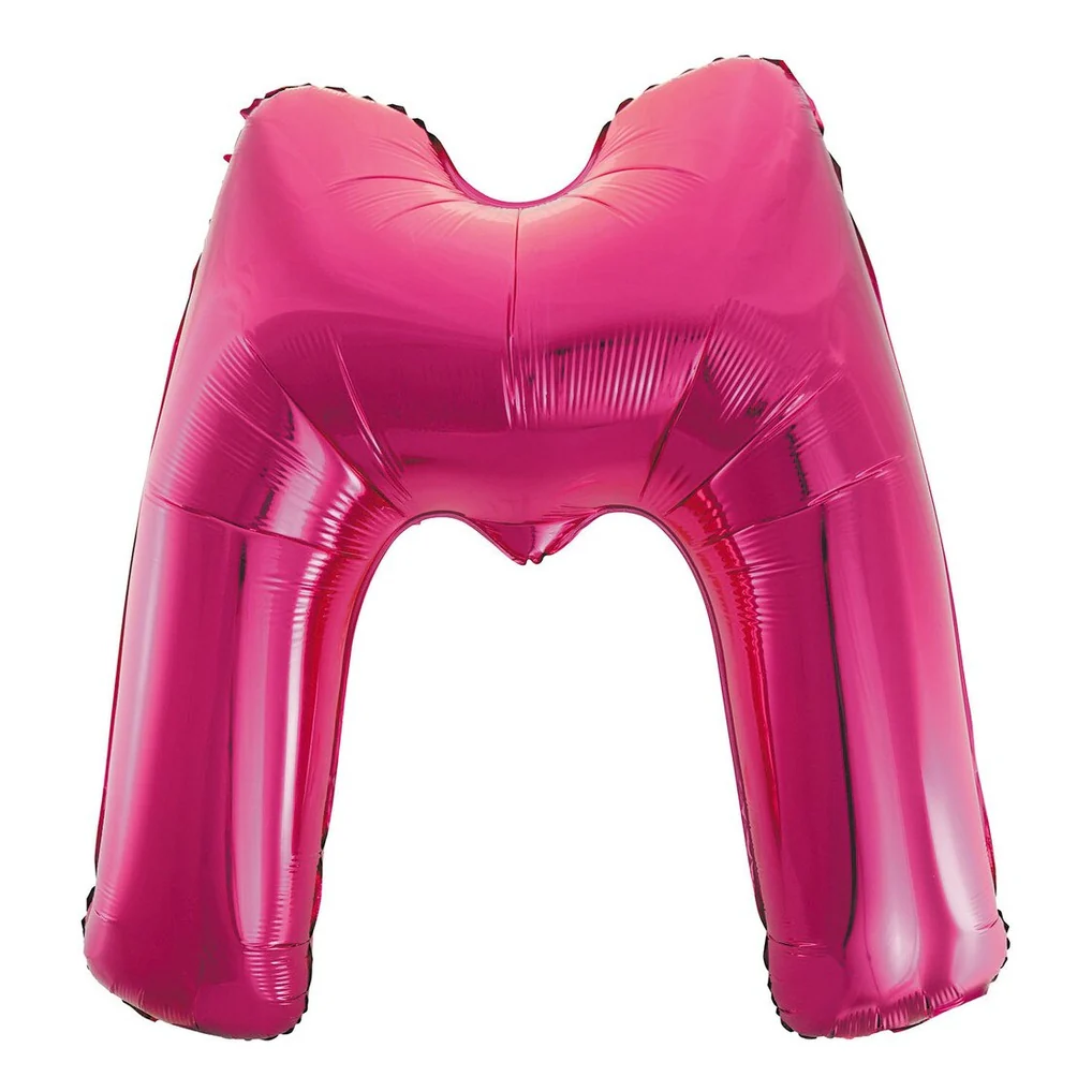 Pink Letter M Foil Balloon-86cm