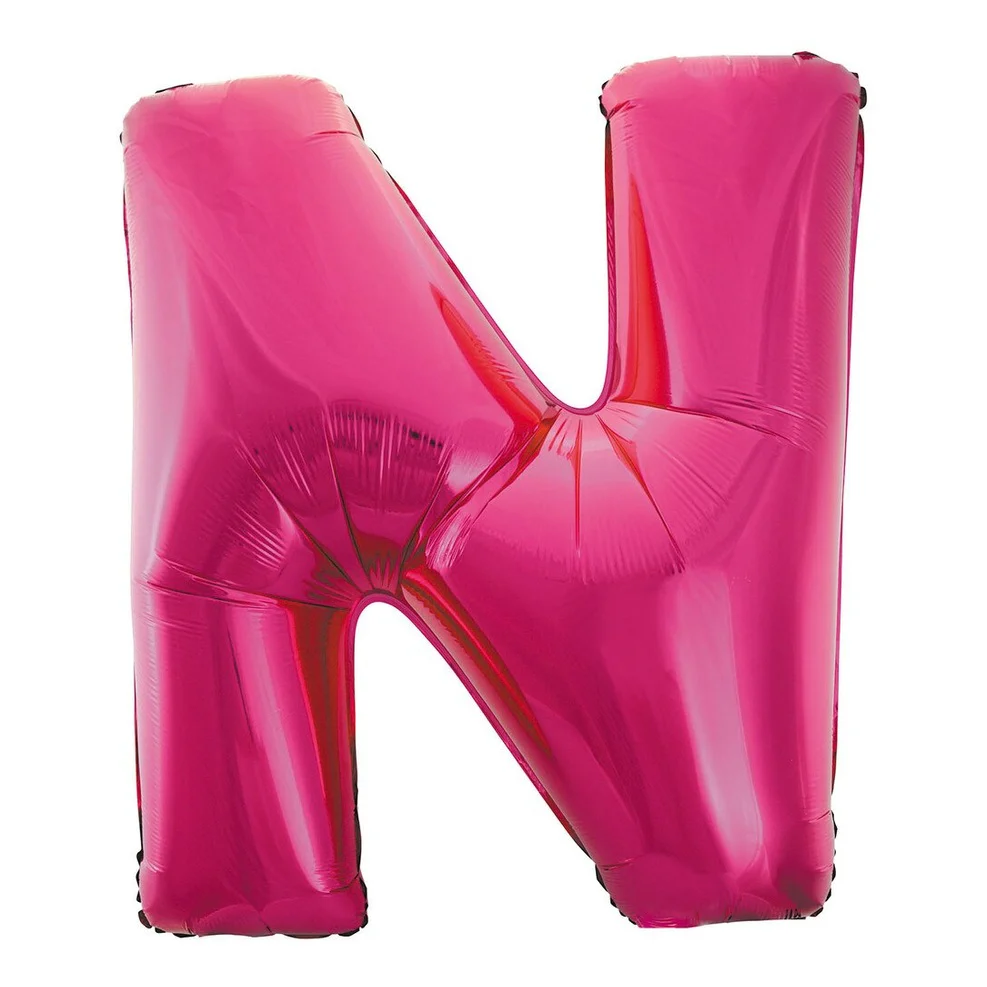 Pink Letter N Foil Balloon-86cm