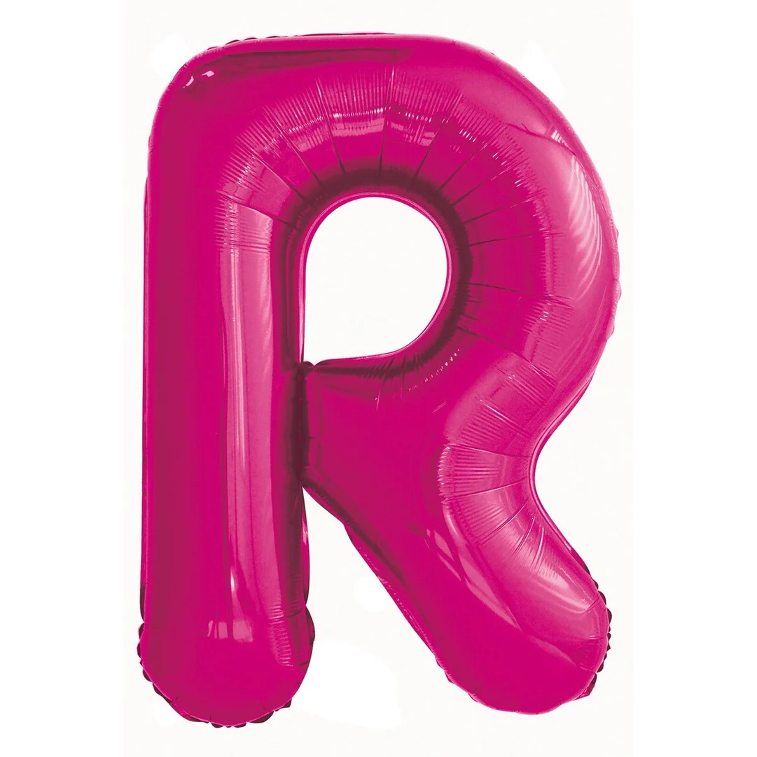 Pink Letter R Foil Balloon-86cm