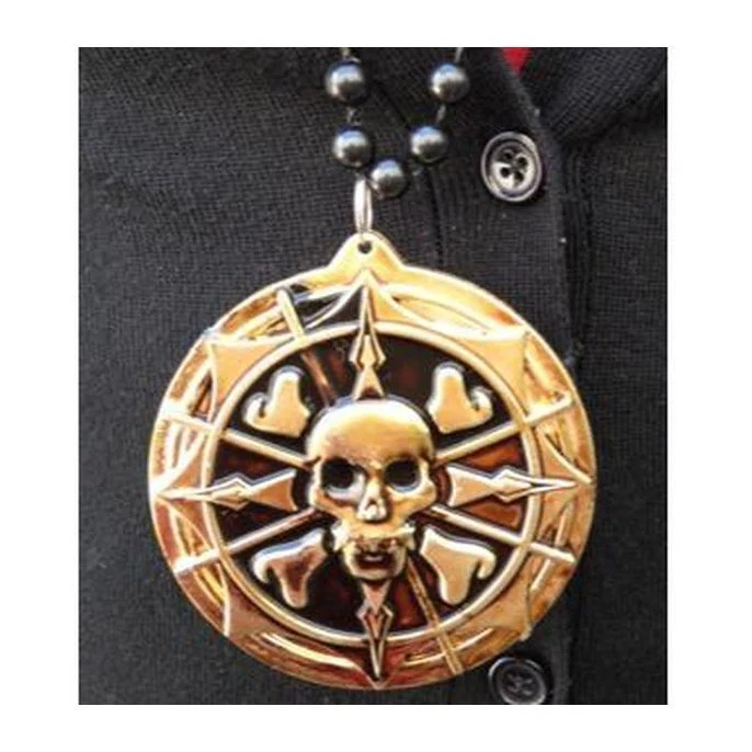 Pirate Coin Beaded Medallion Necklace