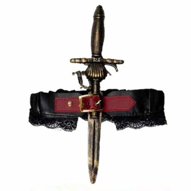 Pirate Thigh Holster Garter with Knife