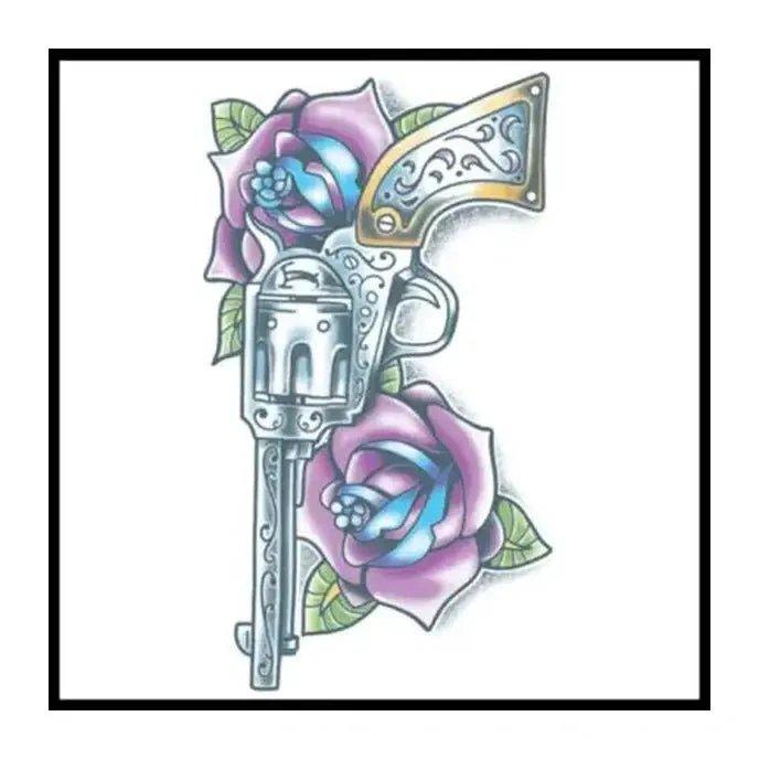 Pistola Day Of The Dead Temporary Tattoos