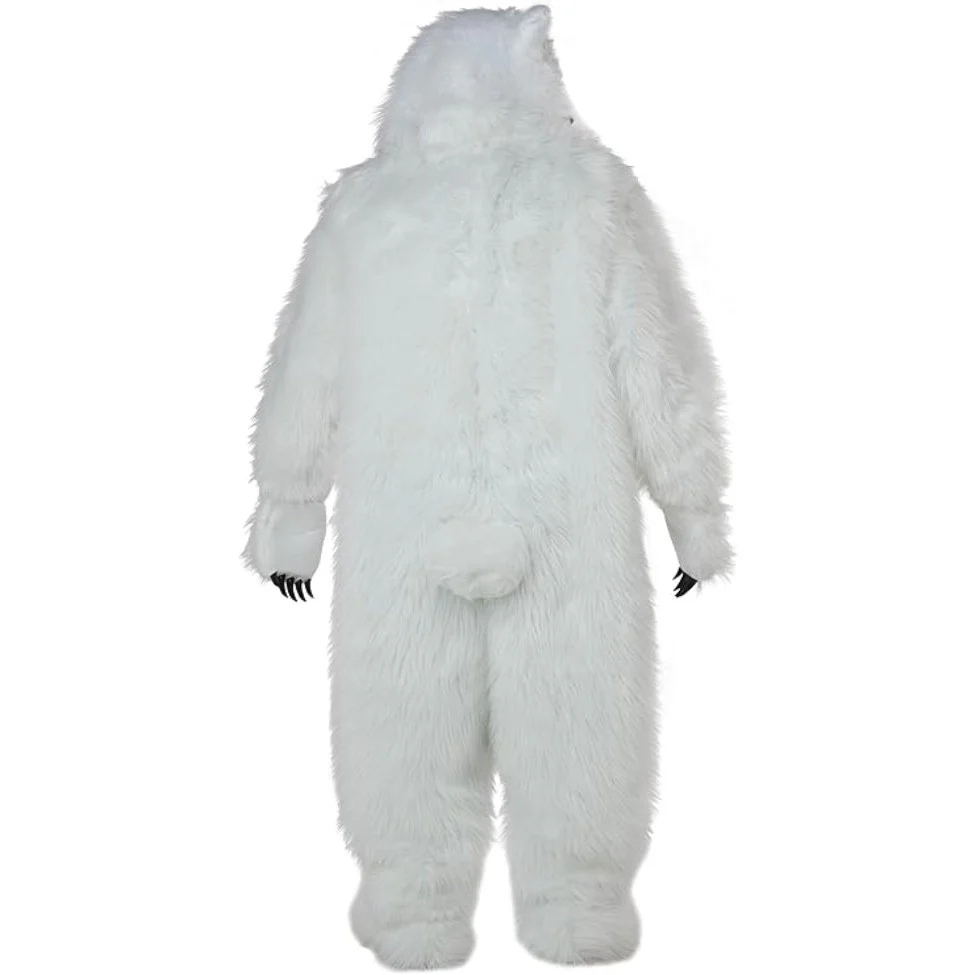 Polar Bear Adult Deluxe Costume with Moveable Jaw Mask - Image 3
