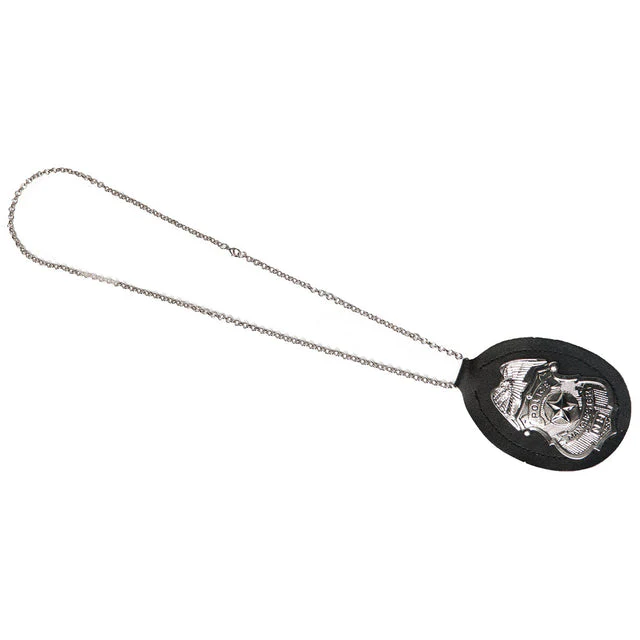 Police Shield Badge on Chain