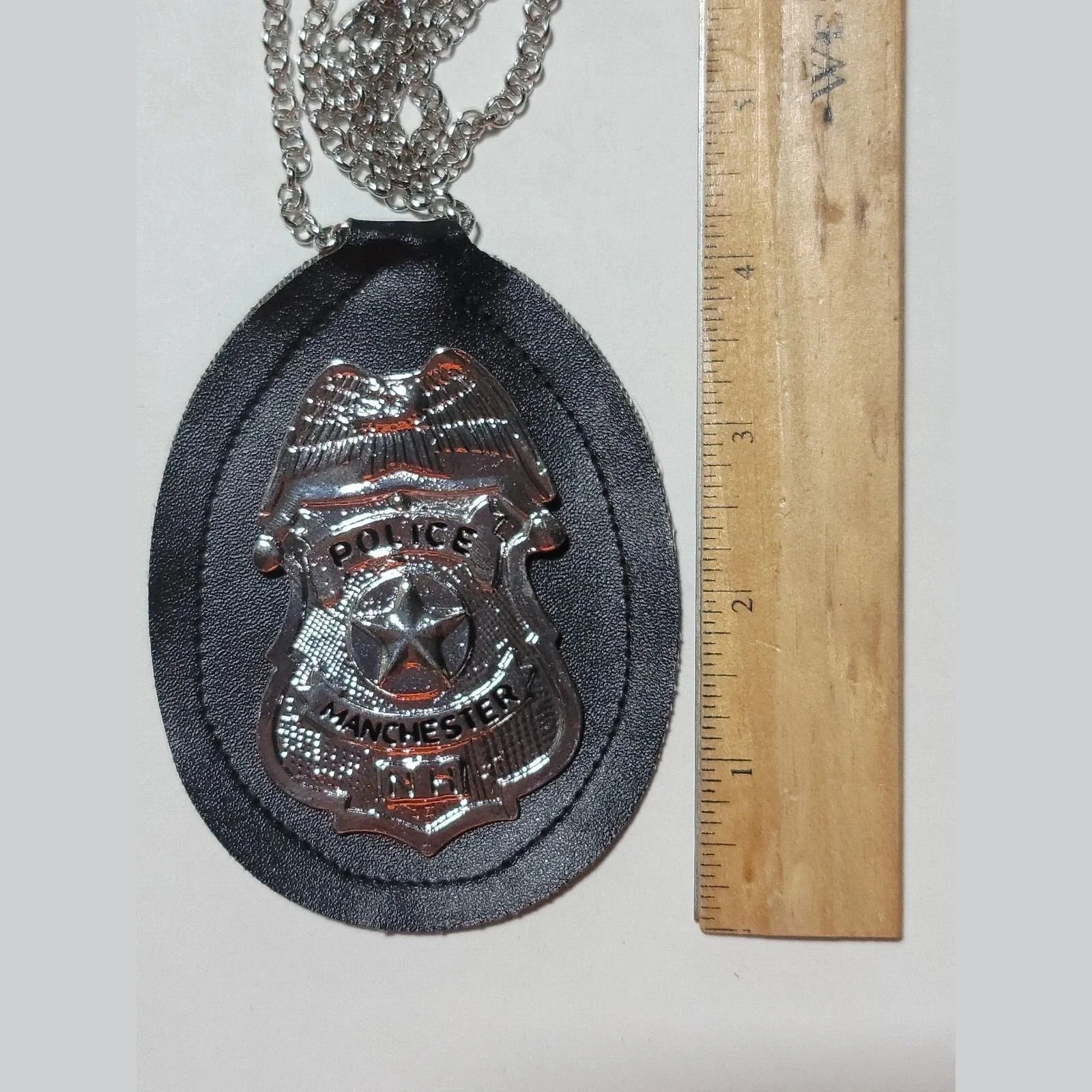 Police Shield Badge on Chain - Image 2