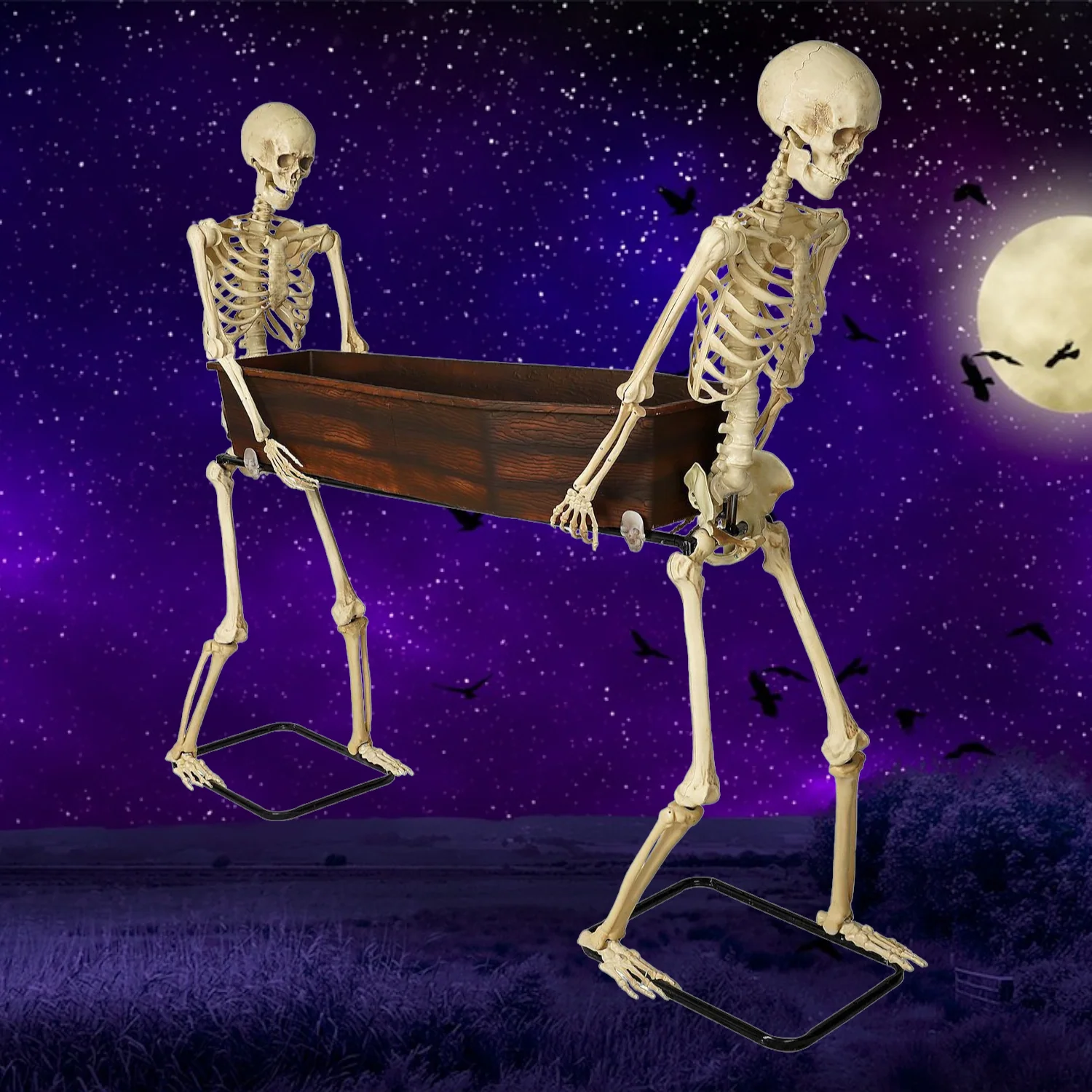 Poseable Skeletons Carrying Coffin - Image 2