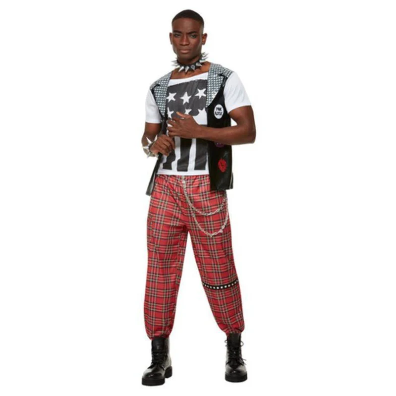 Punk Rocker Costume, Red, Male
