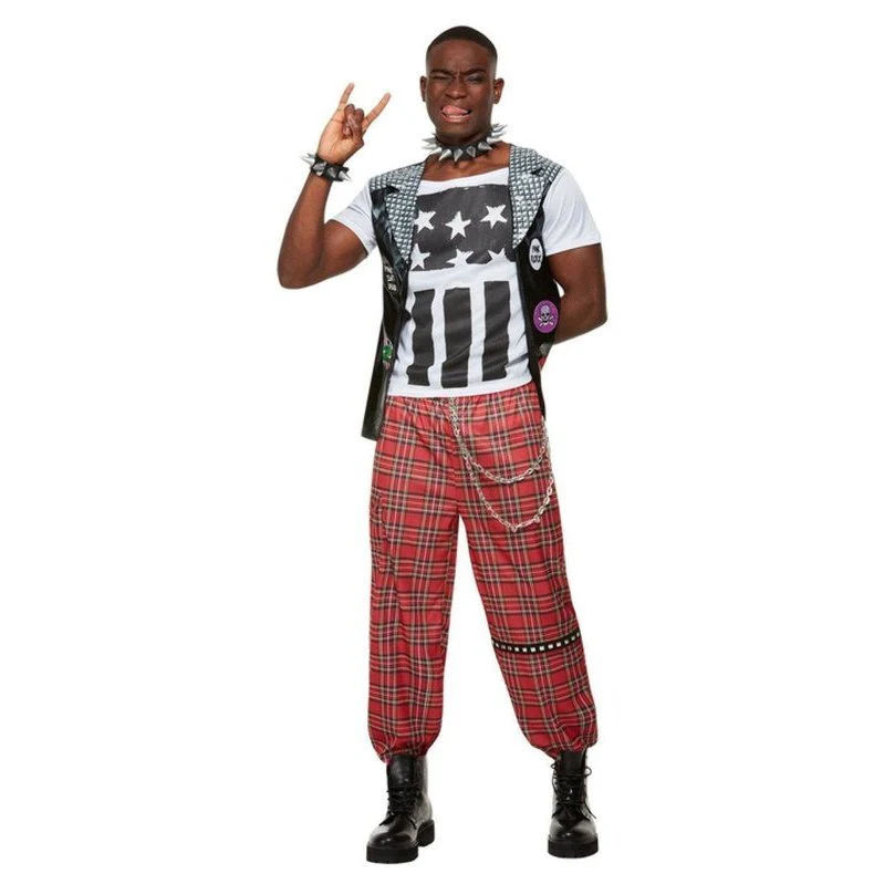Punk Rocker Costume, Red, Male - Image 2