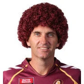 Queensland Maroons Afro Wig – Maroon Curly Fan Wig - Image 2