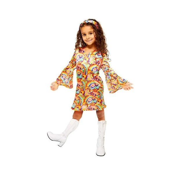 Rainbow Hippie Girls Costume
