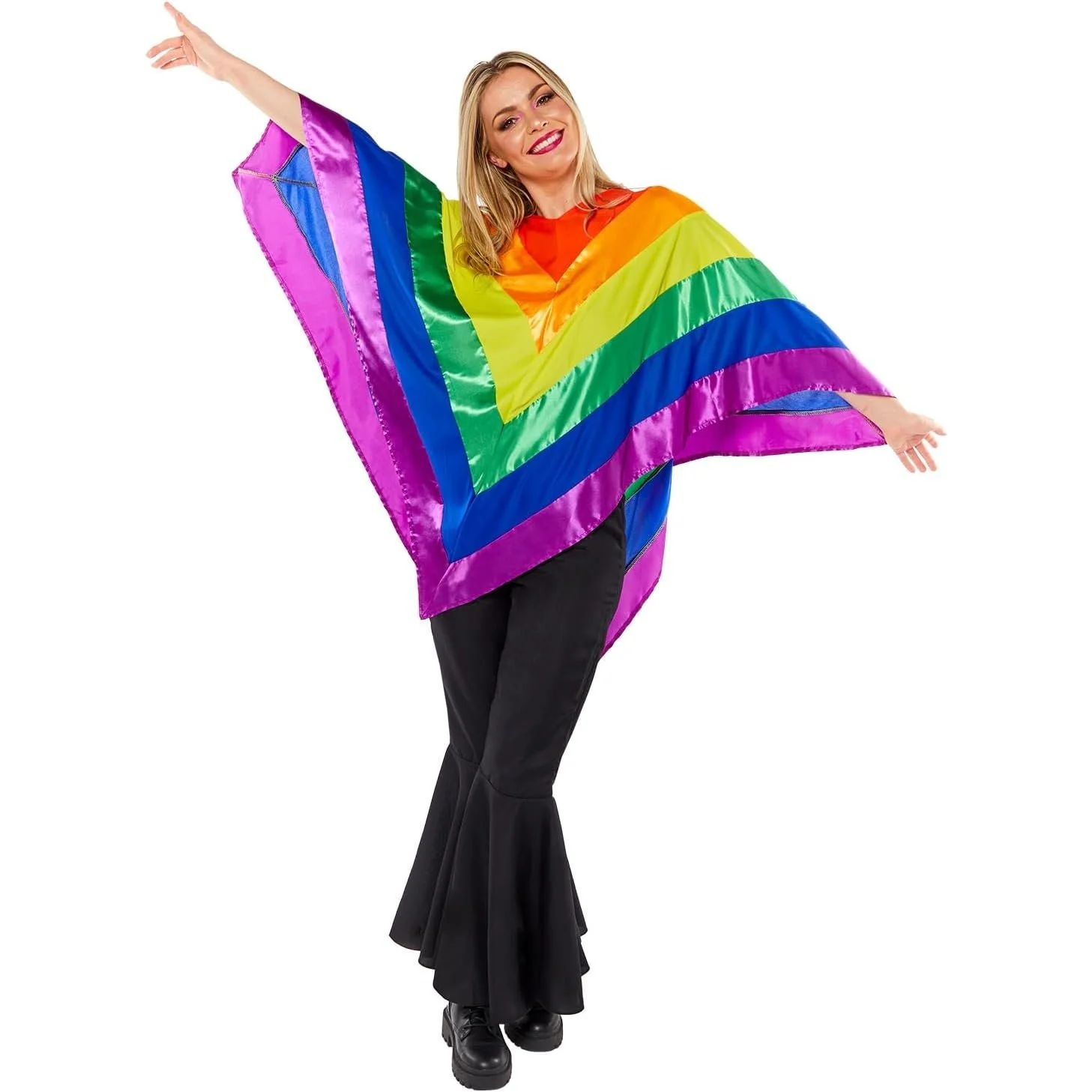 Rainbow Poncho Adult Costume