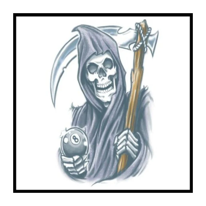 Reaper Biker Temporary Tattoos