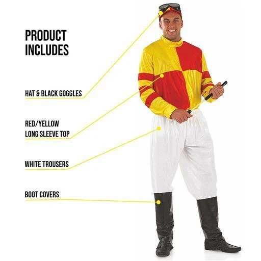 Red and Yellow Jockey Mens Costume - Image 2