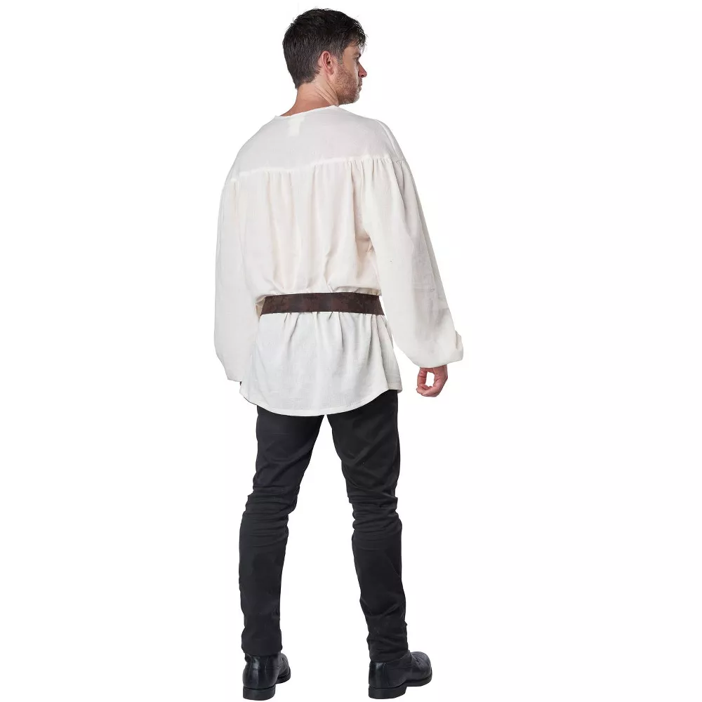 Renaissance Peasant Shirt Adult Costume (Beige) - Image 2