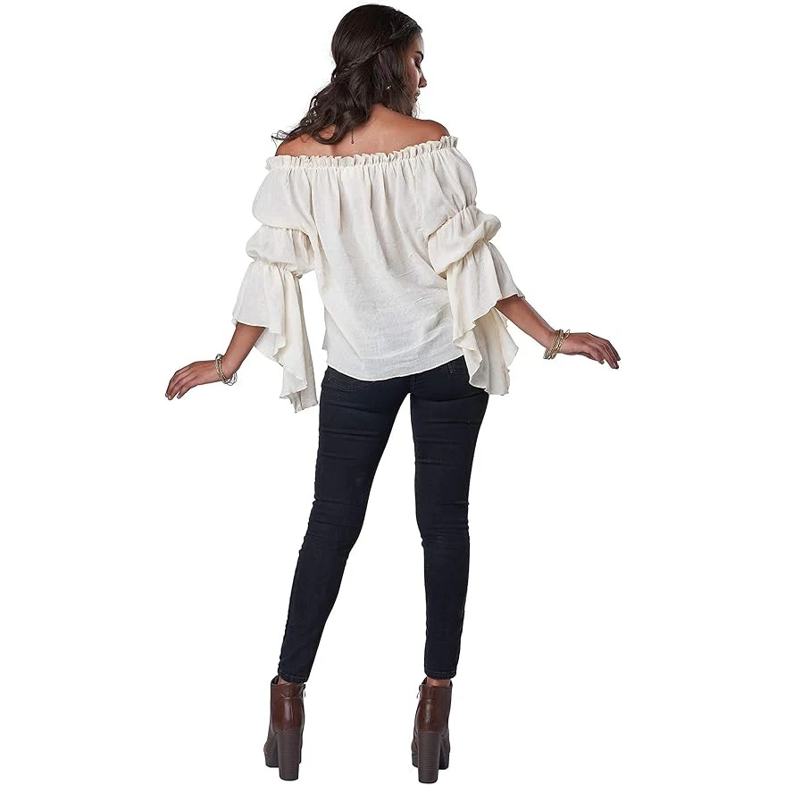 Renaissance Ruffle Blouse Women's Costume Top - Image 4