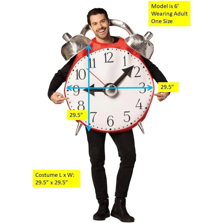 Retro Alarm Clock With Bell Costume - Image 4