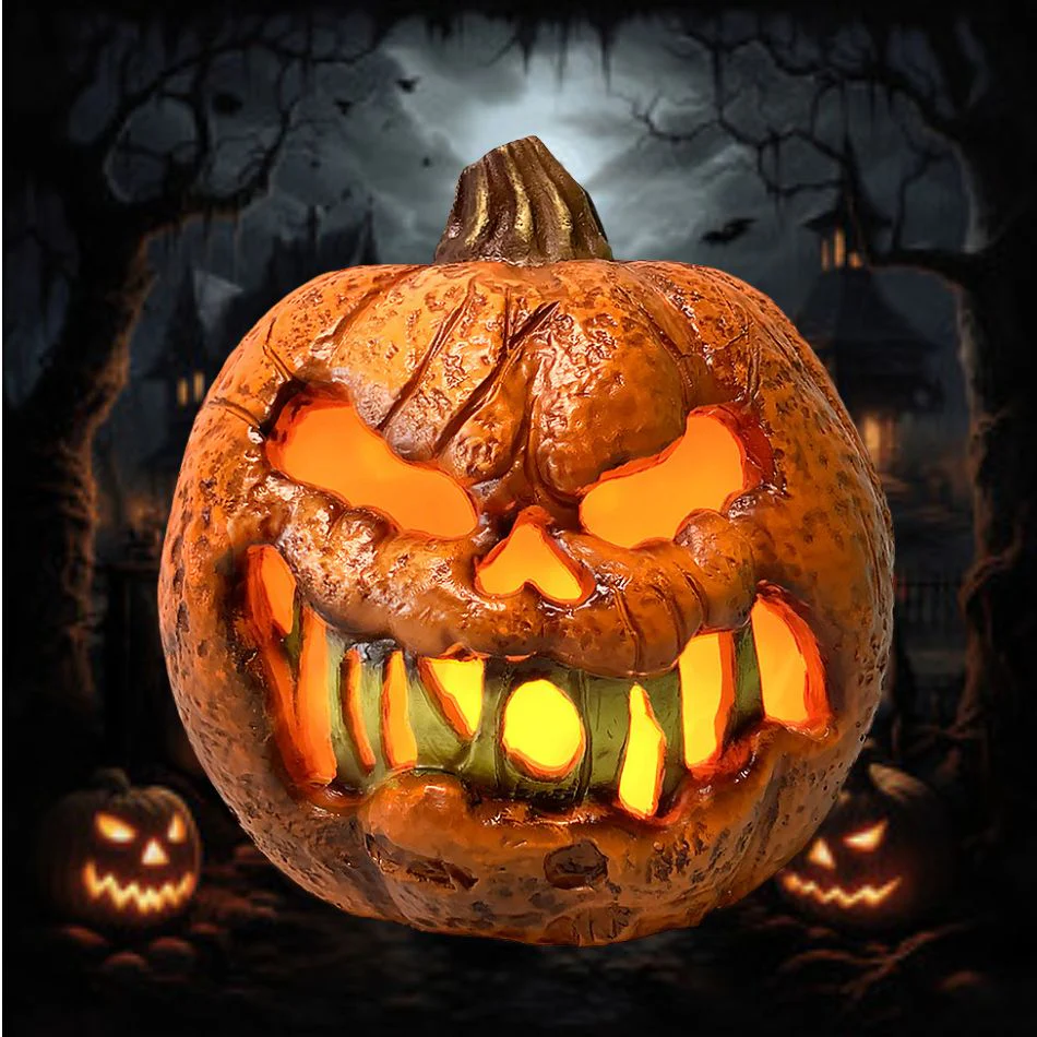 Rotten Flaming Pumpkin With Timer - Type A