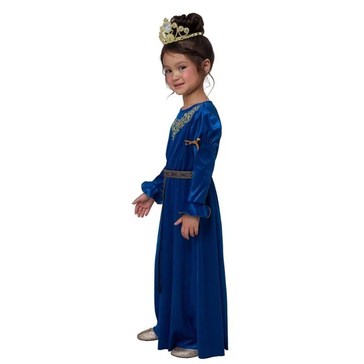 Royal Blue Renaissance Princess Girls Costume - Image 3