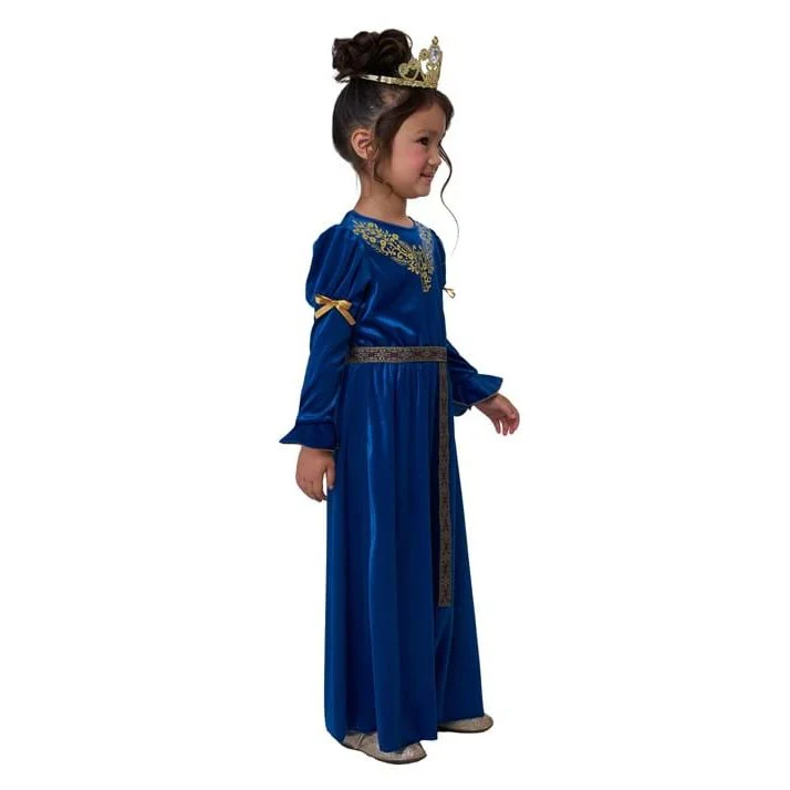 Royal Blue Renaissance Princess Girls Costume - Image 4