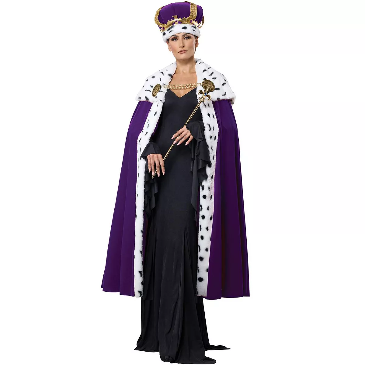 Royal Cape and Crown Adult Costume Kit (Purple)