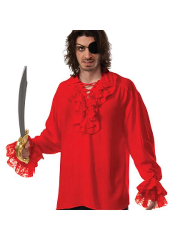 Ruffled Pirate Shirt Red Size Std