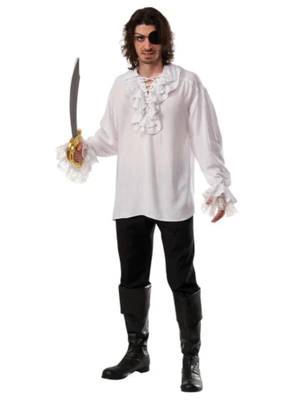 Ruffled Pirate Shirt White Size Std