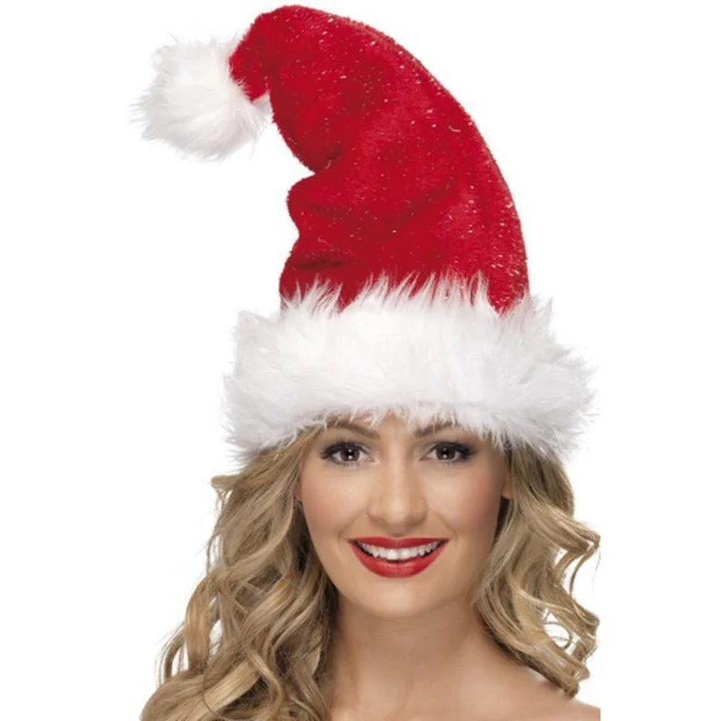 Santa Hat with Tinsel