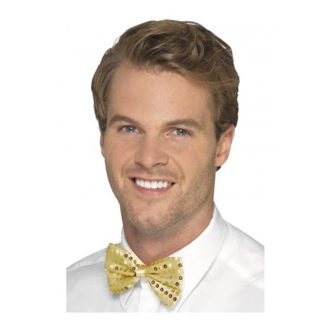 Sequin Bowtie, Gold