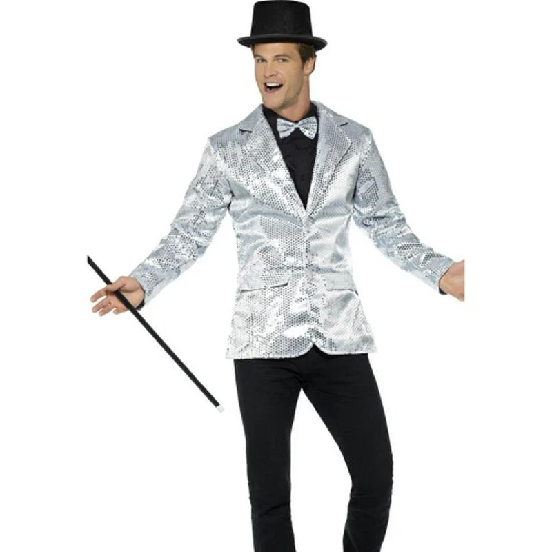 Sequin Jacket, Mens Silver