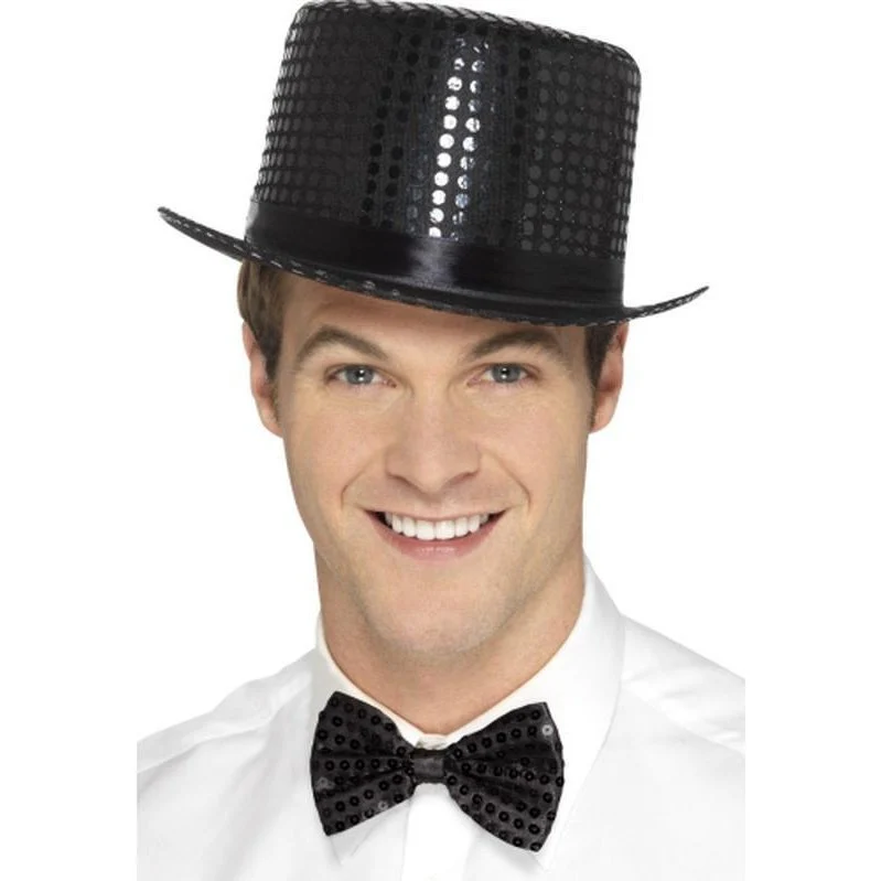 Sequin Top Hat - Black
