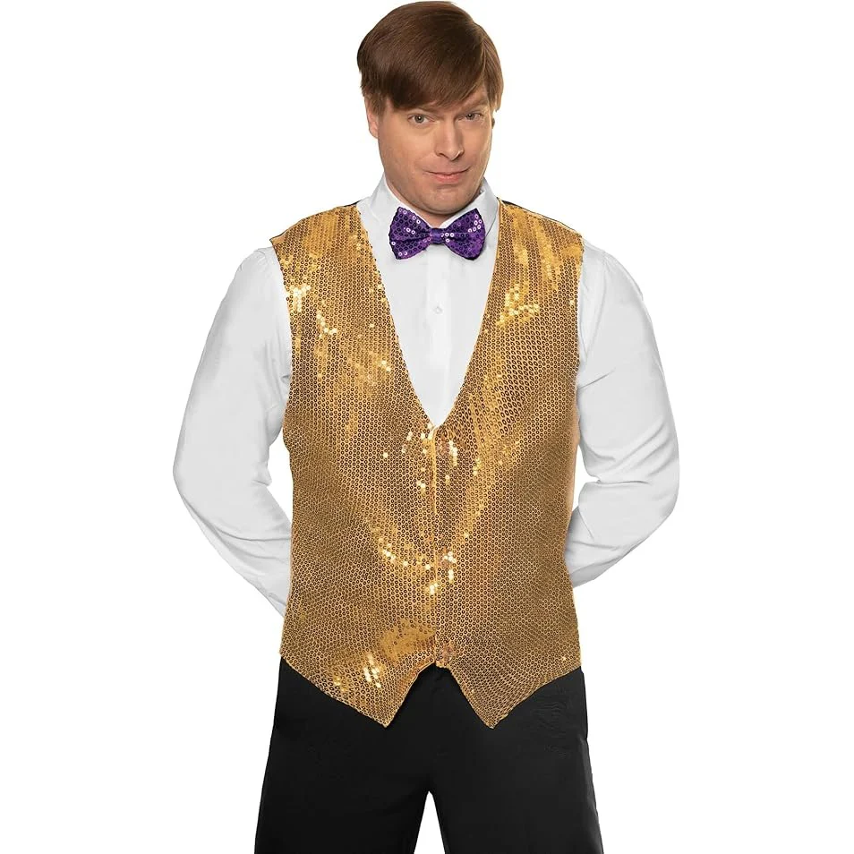Sequin Vest Gold, Adult
