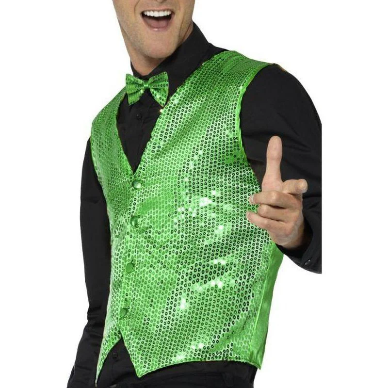 Sequin Waistcoat, Green - Image 2