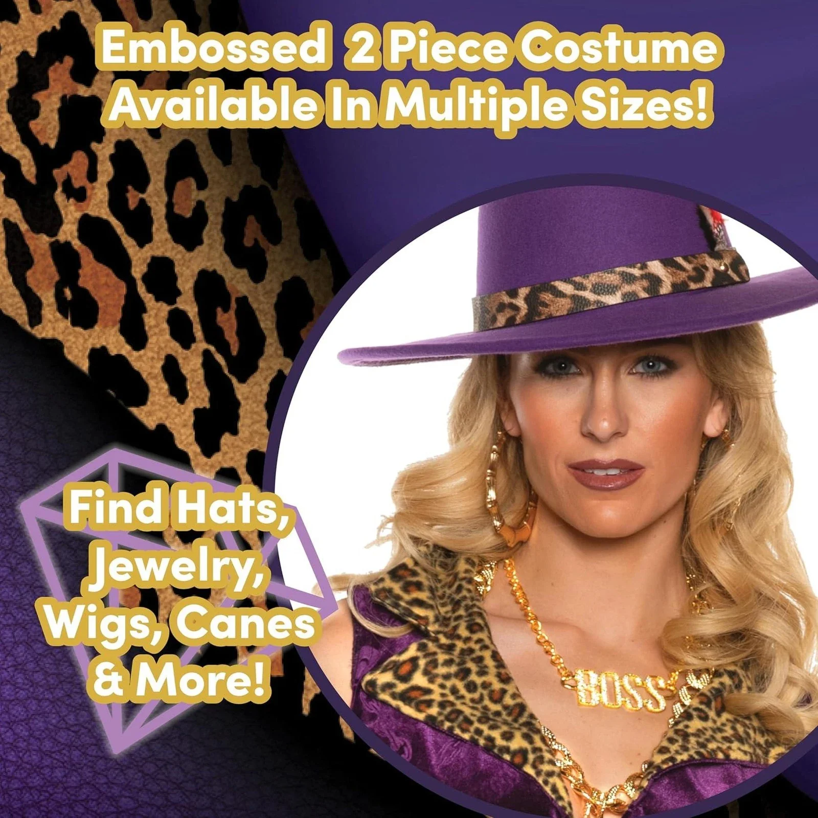 Sexy Pimp Lady Dollar and Dreams Costume Women, Purple - Image 2