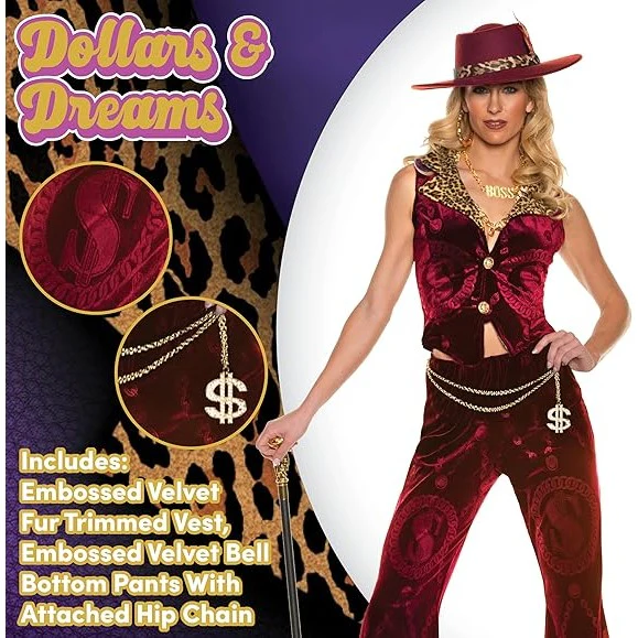 Sexy Top Dollar Costume Costume Women, Red - Image 2