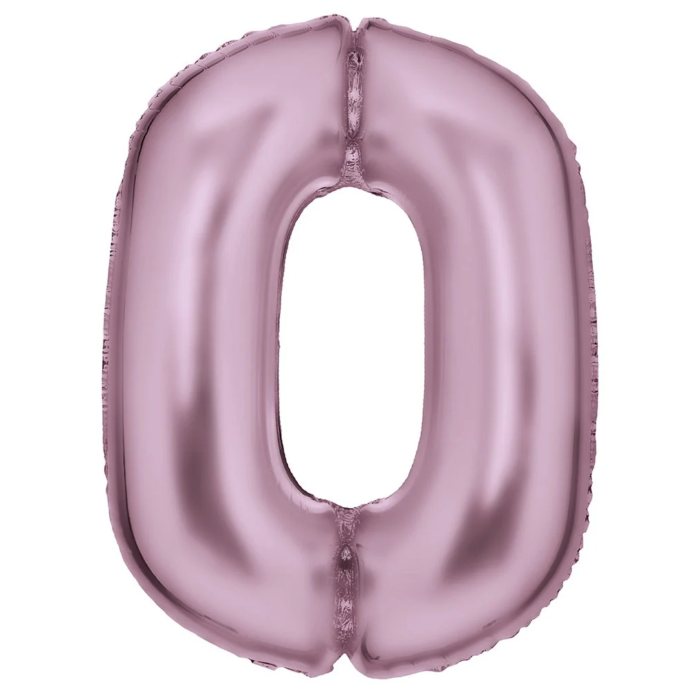 Silk Lustre Pink Foil Number 0 Balloon 89cm