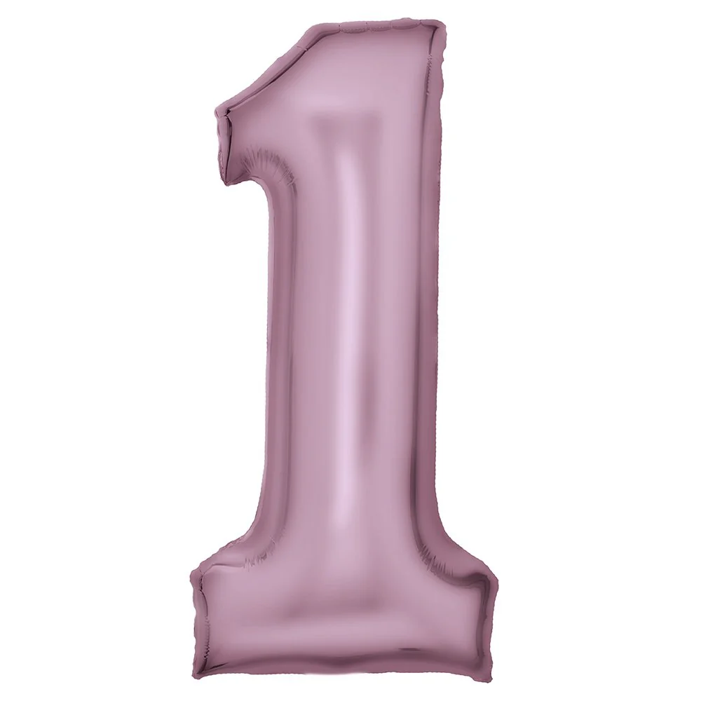 Silk Lustre Pink Foil Number 1 Balloon 89cm