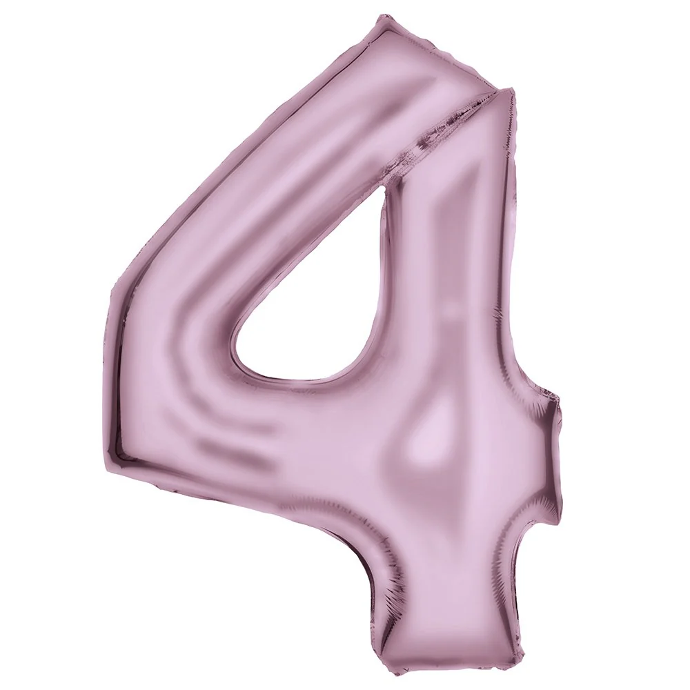 Silk Lustre Pink Foil Number 4 Balloon 89cm