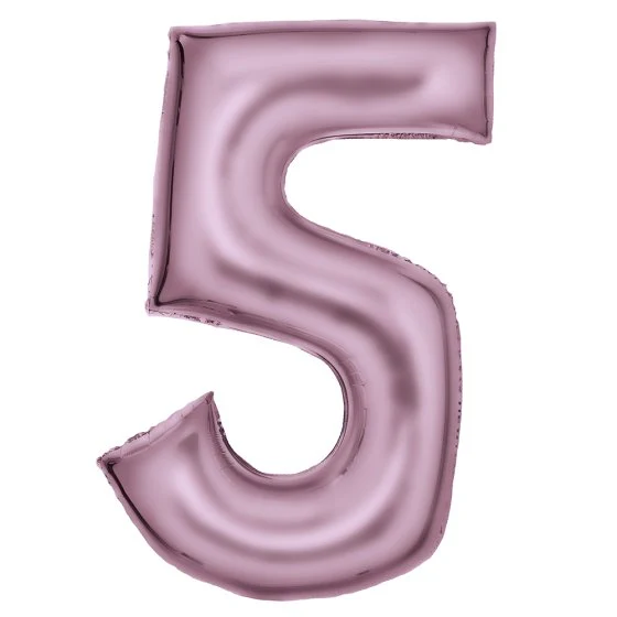 Silk Lustre Pink Foil Number 5 Balloon 89cm