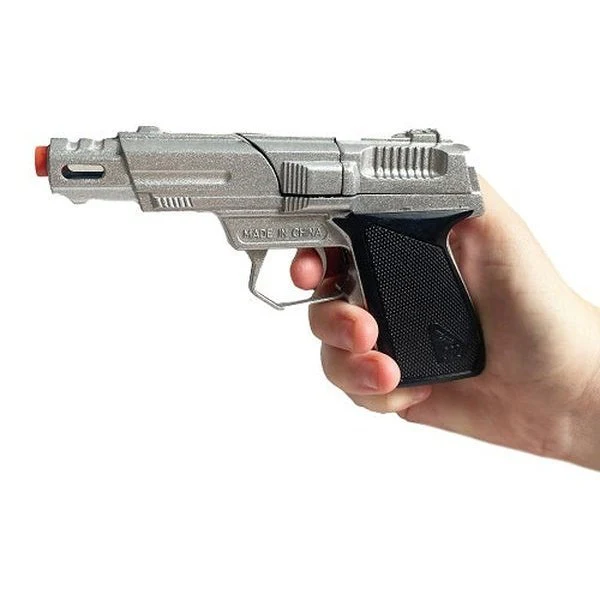 Silver Army Die Cast Gun – 14cm