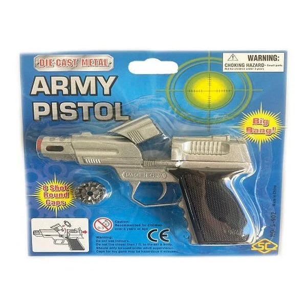 Silver Army Die Cast Gun – 14cm - Image 2